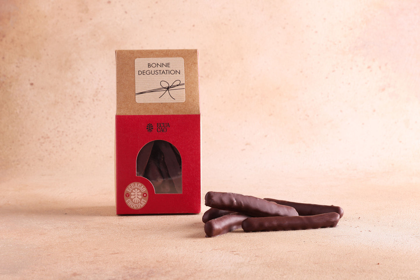 Lamelles d'écorce d'orange confites et enrobées de Chocolat Noir Grand Cru 72% (100g)